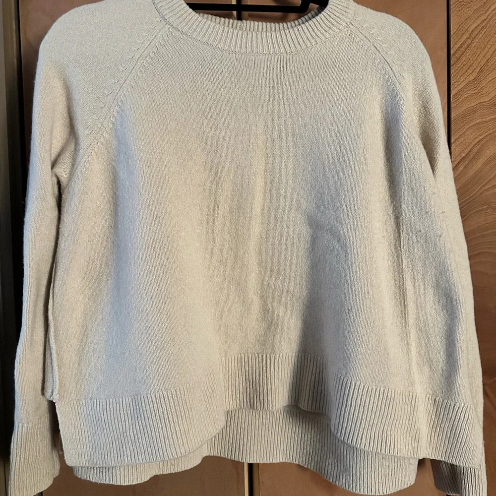 Madewell Cream Crew Neck Made with Resourced Cashmere Sweater - Picture 1 of 1